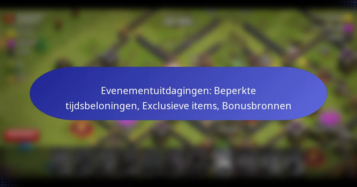 You are currently viewing Evenementuitdagingen: Beperkte tijdsbeloningen, Exclusieve items, Bonusbronnen