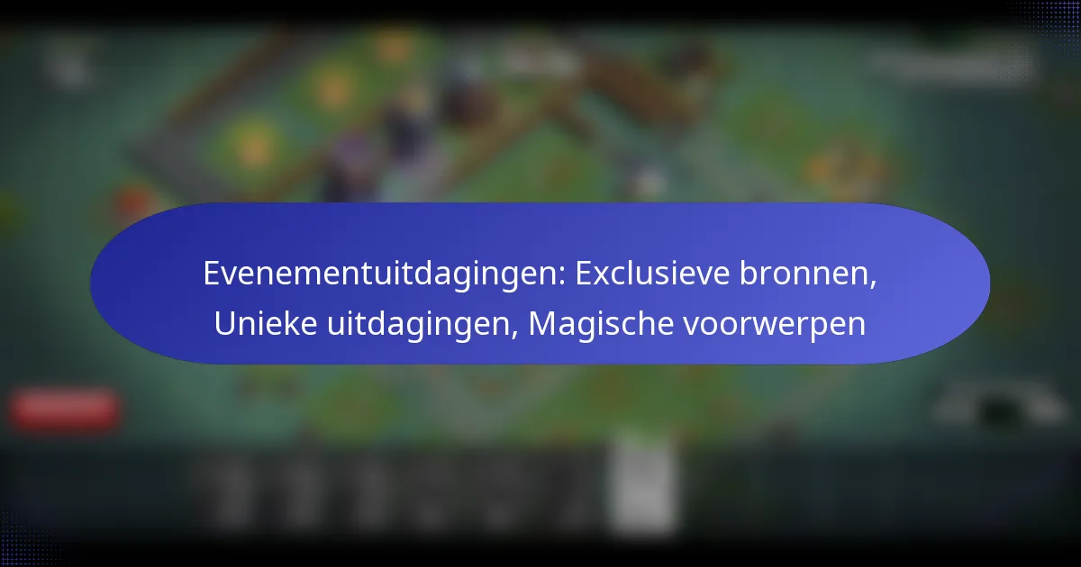 You are currently viewing Evenementuitdagingen: Exclusieve bronnen, Unieke uitdagingen, Magische voorwerpen