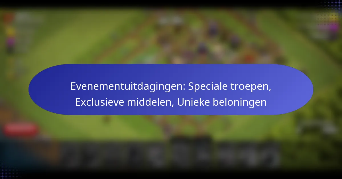 You are currently viewing Evenementuitdagingen: Speciale troepen, Exclusieve middelen, Unieke beloningen